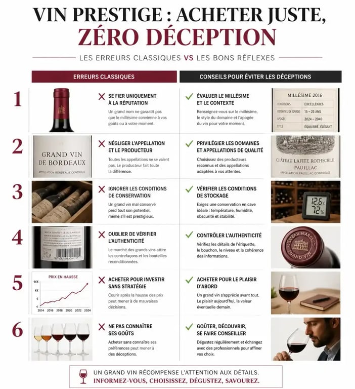 Erreurs courantes à éviter lors de l'achat de vin prestige