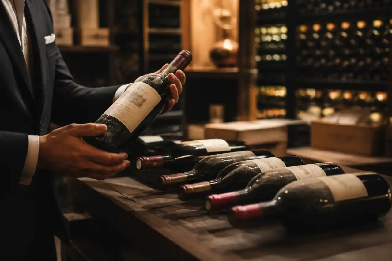 Composition éditoriale sur les vins rares et la conservation