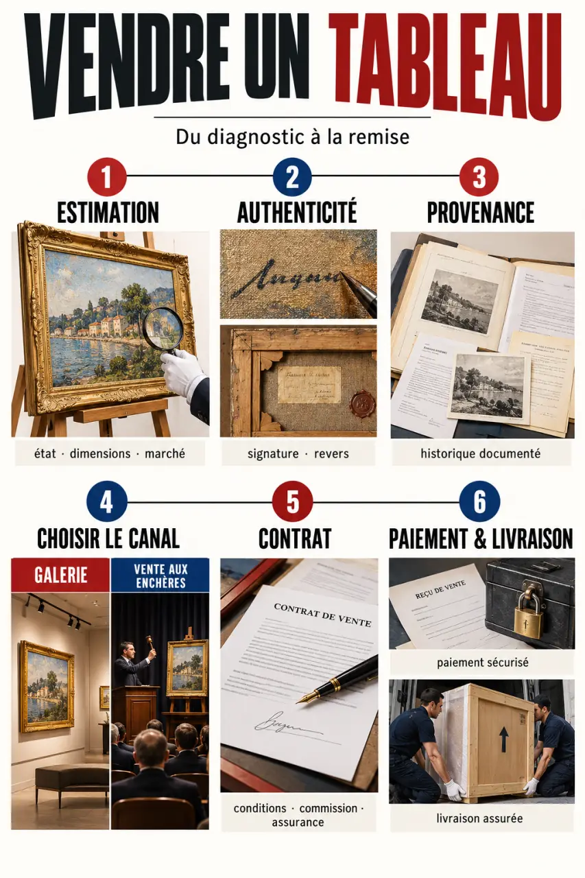 Comment vendre des tableaux : étapes de l’estimation au paiement et à la livraison